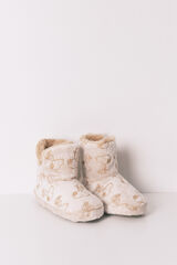 Women'secret Chinelos de quarto de botas alto do Snoopy bege