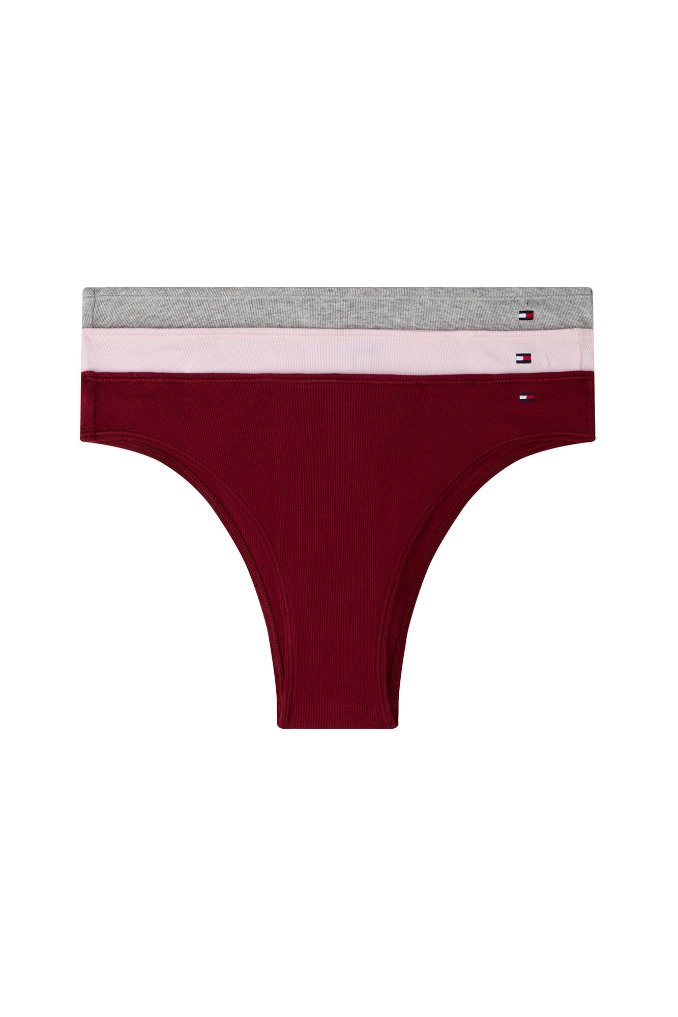 Tommy Jeans Pacote com 3 cuecas brasileiras caneladas 