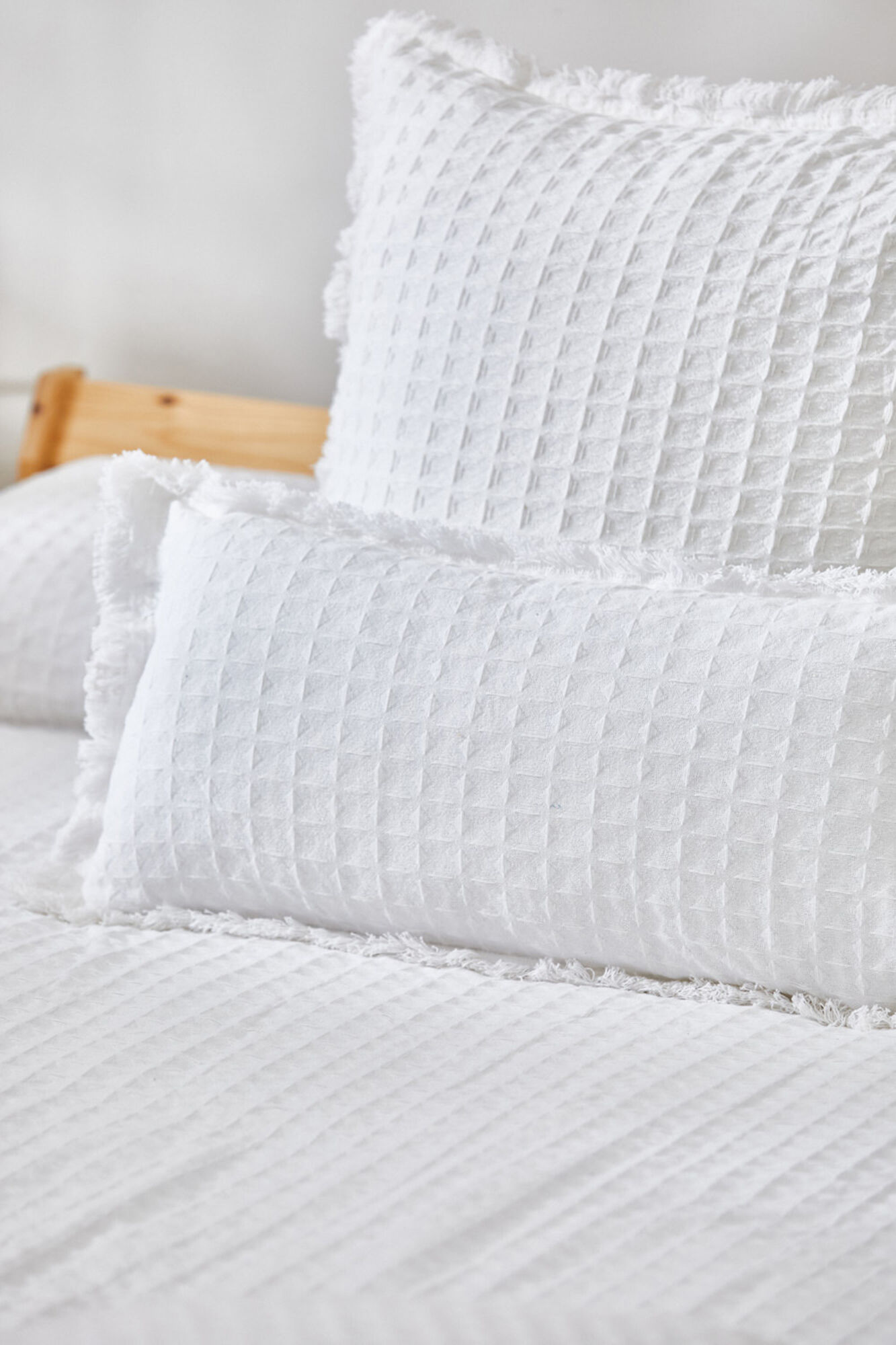 Calma House Capa de almofada favo de mel branca