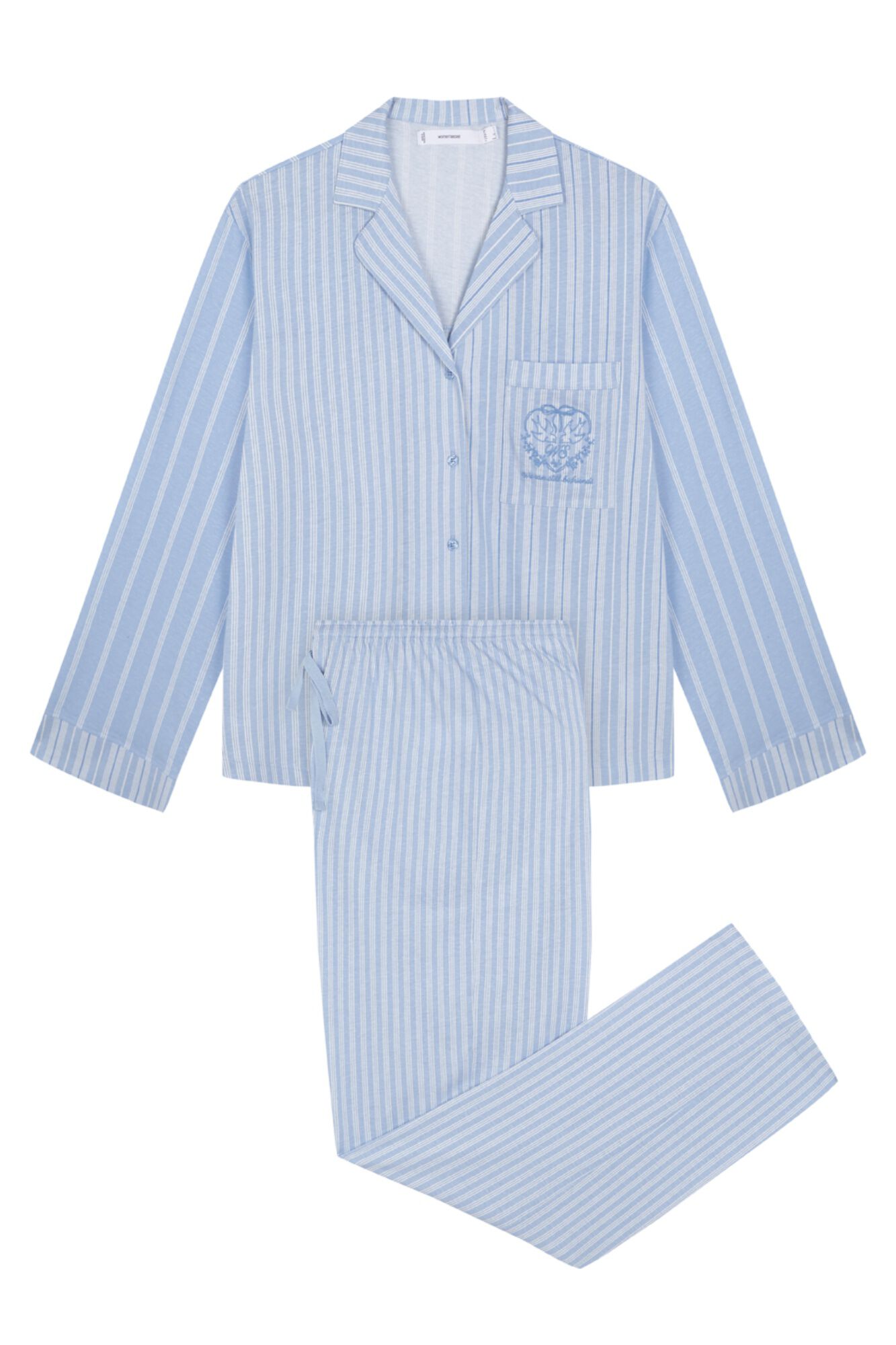 Women'secret Pijama comprido camiseiro de riscas azul