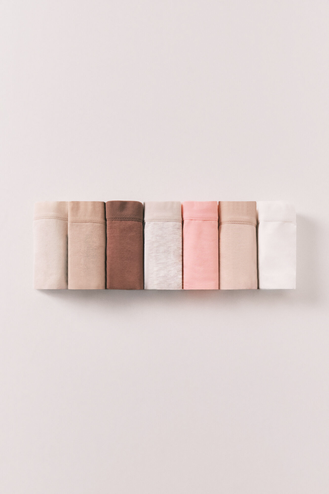 Women'secret Pack 7 cuecas cl&aacute;ssicas em algod&atilde;o lisas neutras