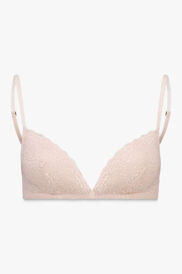 Women'secret LOVELY soutien triangular de renda rosa rosa