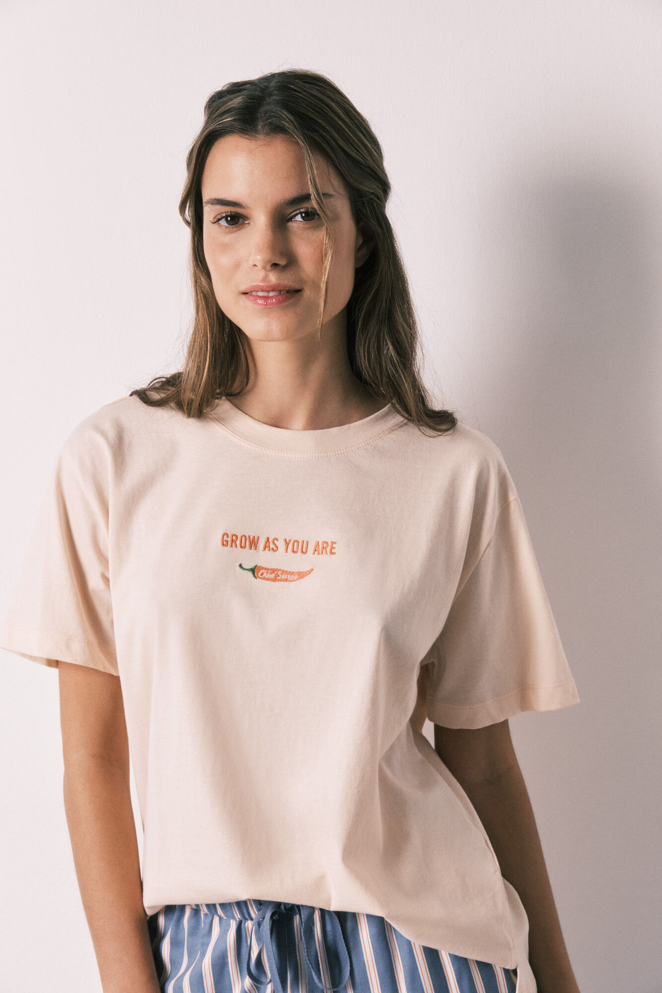 Women'secret Camiseta manga corta 100% algod&oacute;n naranja