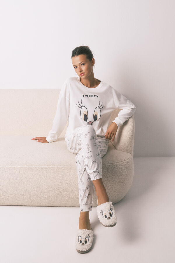 Women'secret Pijama comprido Tweety Bird 100% algodão bege