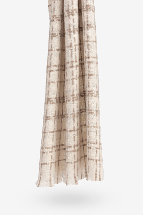 Vilanova Manta Cachecol Xadrez bege