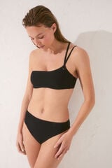 Women'secret Cueca de biquíni preta de moldadora alto preto