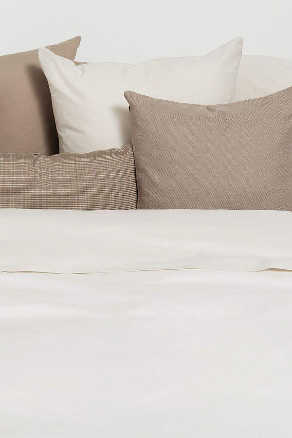 Textura Len&ccedil;ol algod&atilde;o percal. Cama 150-160 cm. bege