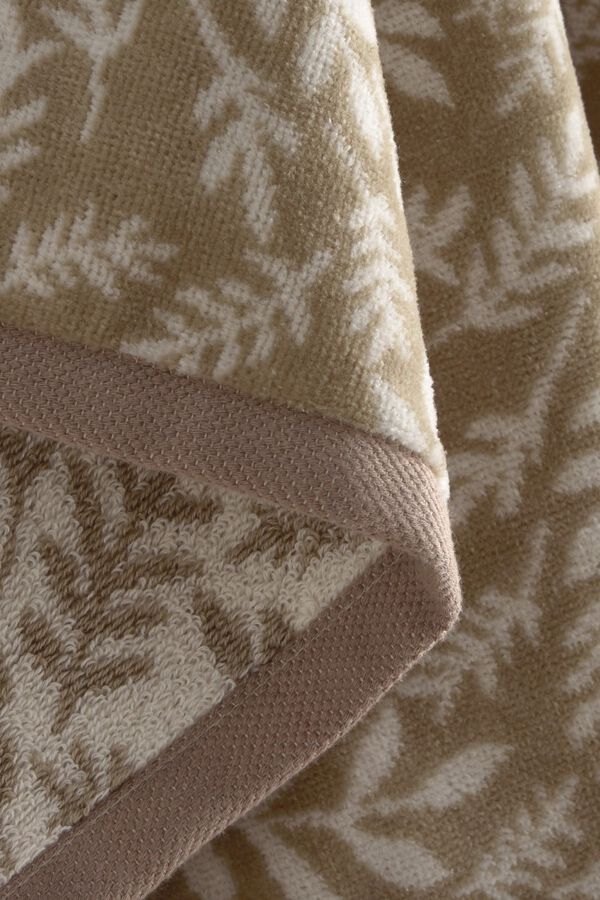 Textura Toalha turca jacquard flores cru