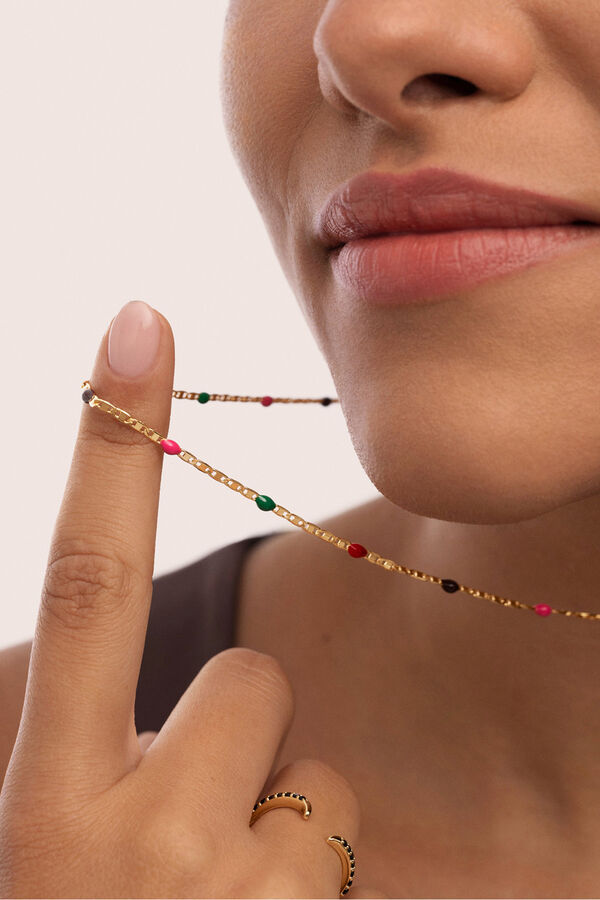 Singularu Collar Fine Enamel Miel Ba&ntilde;o Oro amarillo