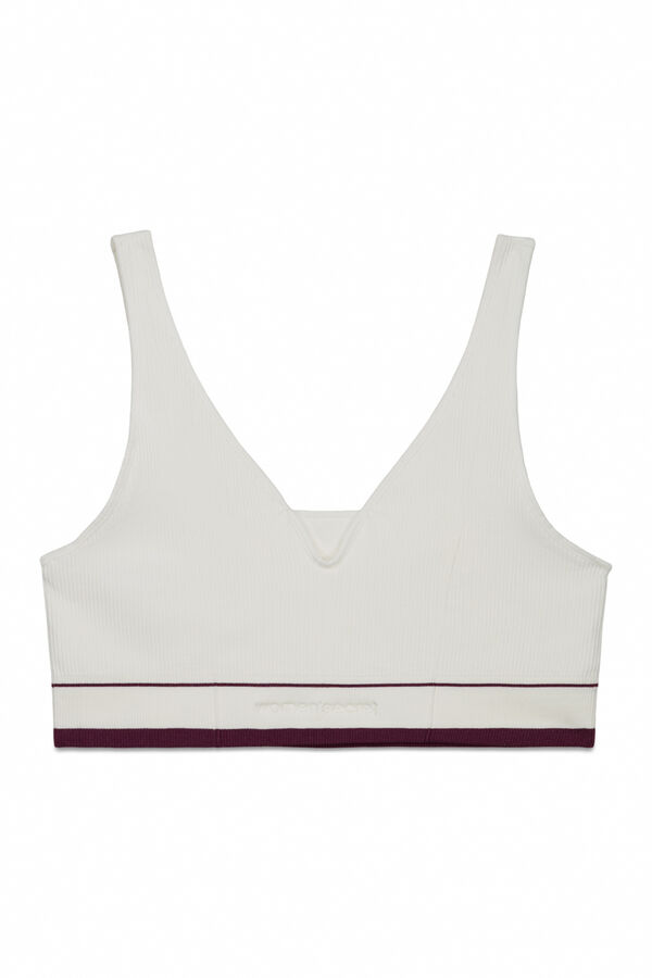 Women'secret Top triangular sem costura LOVELY branco bege