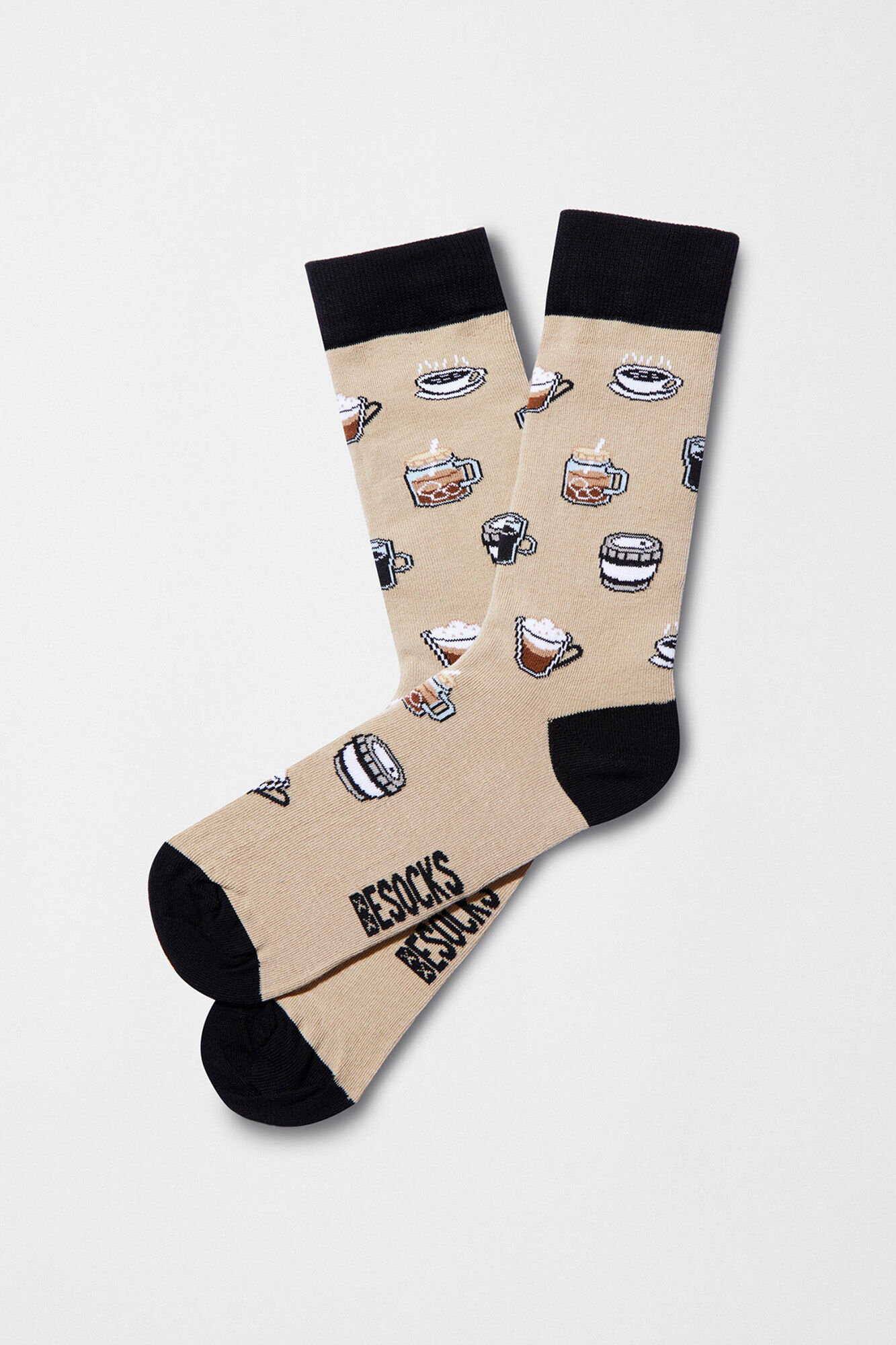 Besocks Meias altas Meias em algod&atilde;o org&acirc;nico caf&eacute;