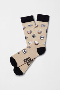 Besocks Meias altas em algod&atilde;o org&acirc;nico caf&eacute;