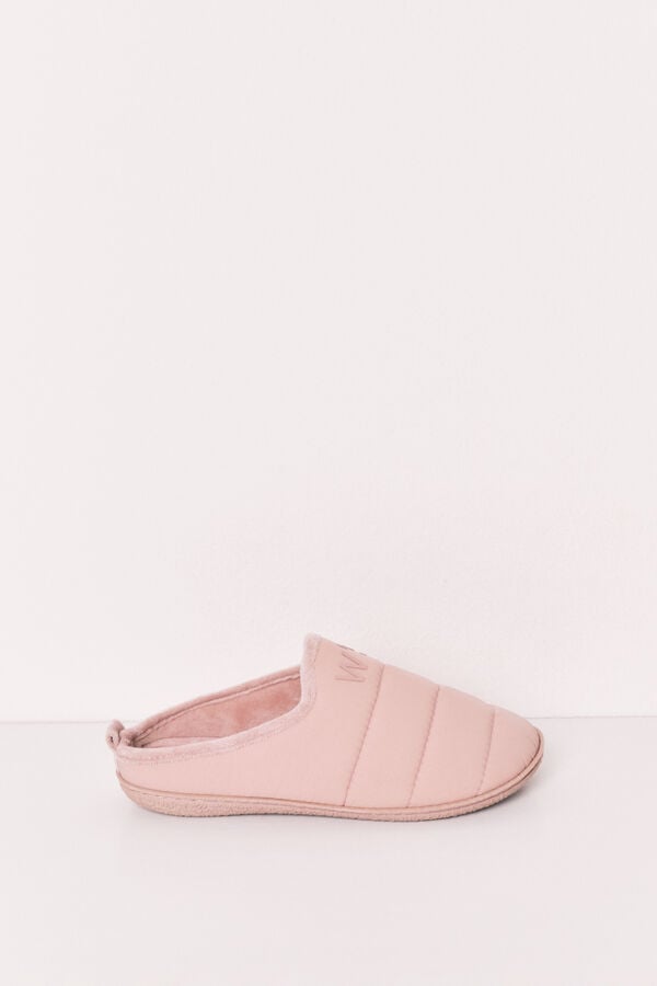 Women'secret Chinelos de quarto acolchoados rosa cru