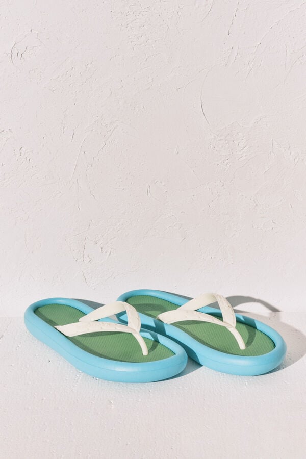 Women'secret Chinelo efeito blocos colorido azul