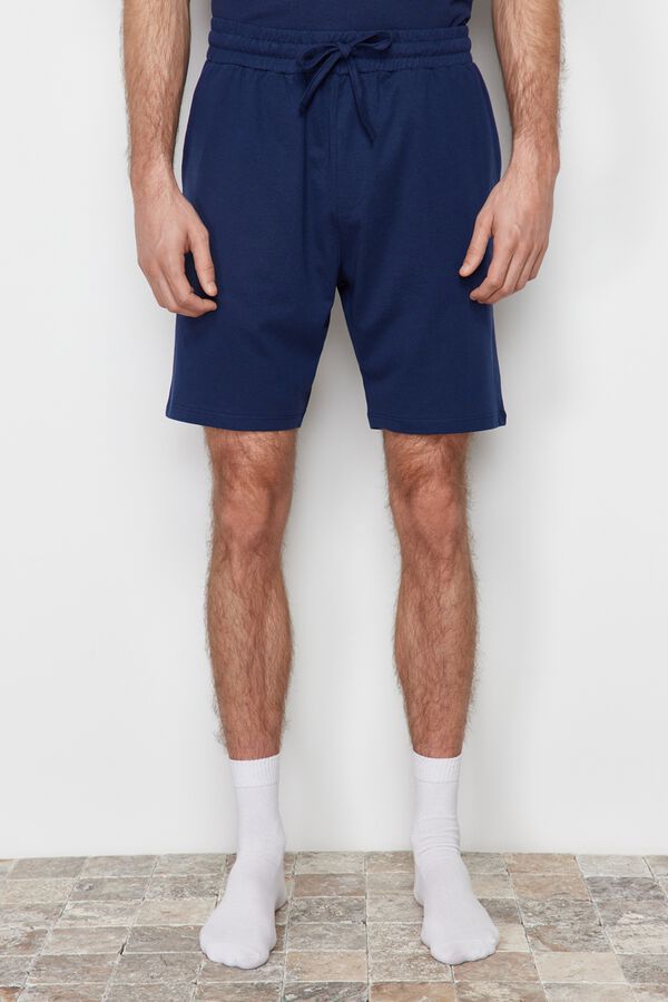 Trendyol Conjunto de pijama curto liso azul