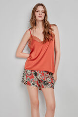 Gisela Tribal print pyjamas shorts white