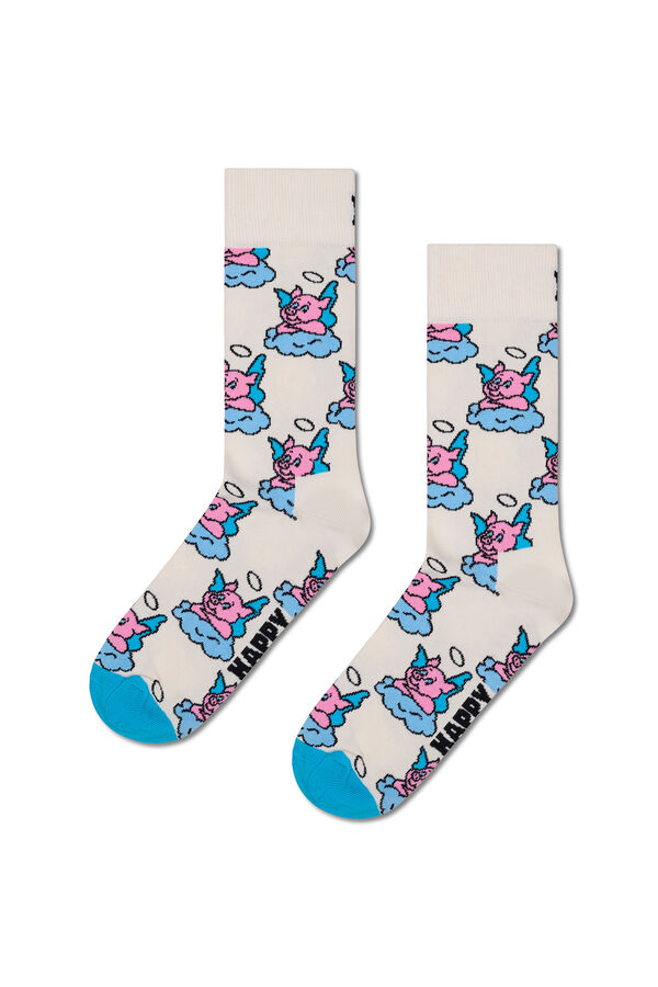 Happy Socks Meia de anjo de porco  branco