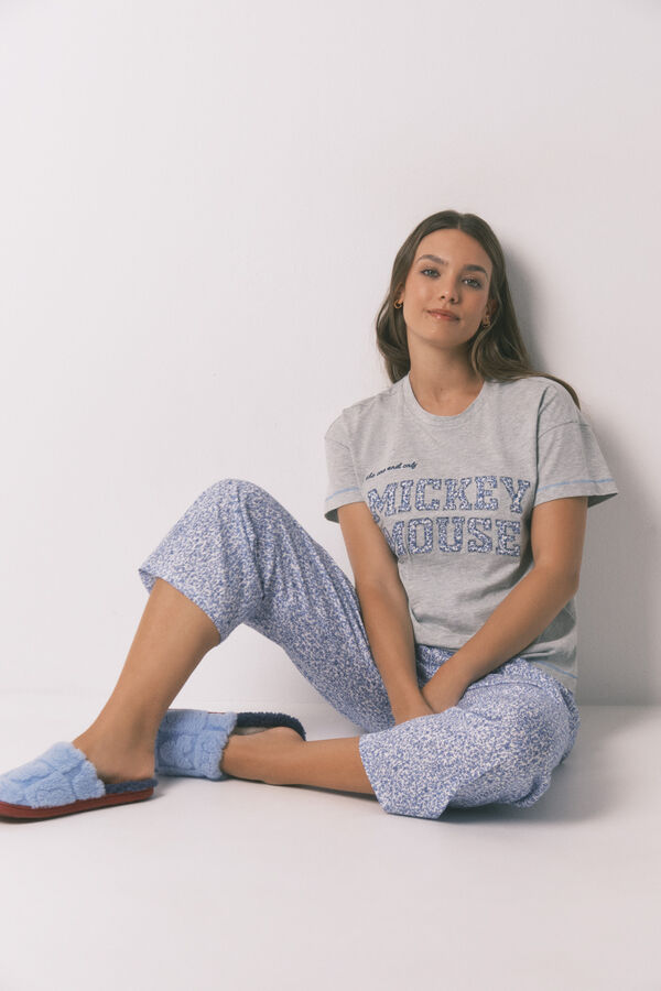 Women'secret Pijama capri algod&oacute;n Mickey gris  gris