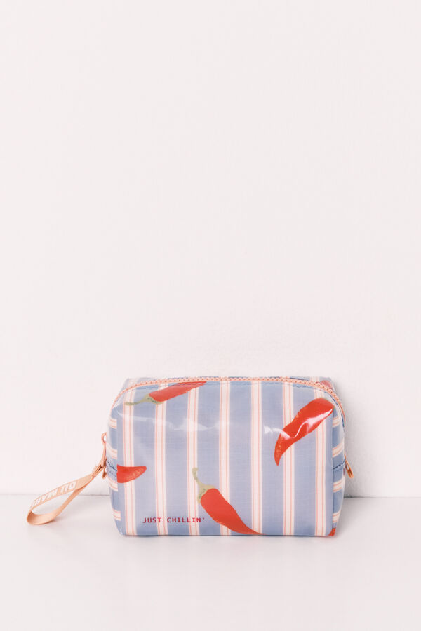 Women'secret Necessaire pequena imperme&aacute;vel estampado riscas azul