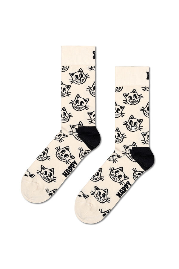 Happy Socks Meia de gato preto