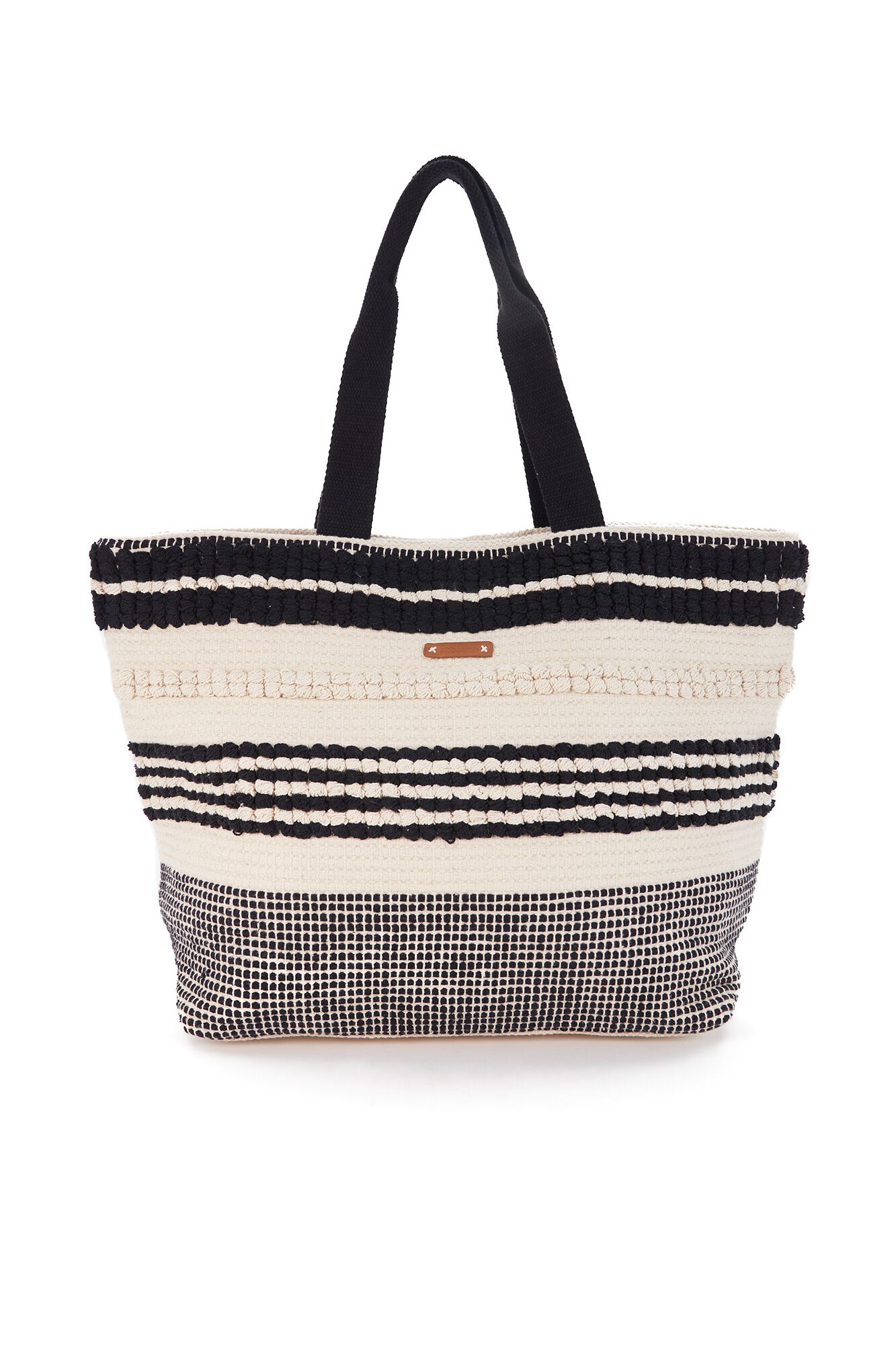 Abbacino  Cesto de praia bordado preto