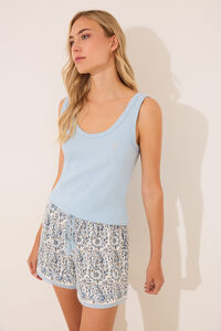 Women'secret Pijama curto com alças em algodão paisley azul