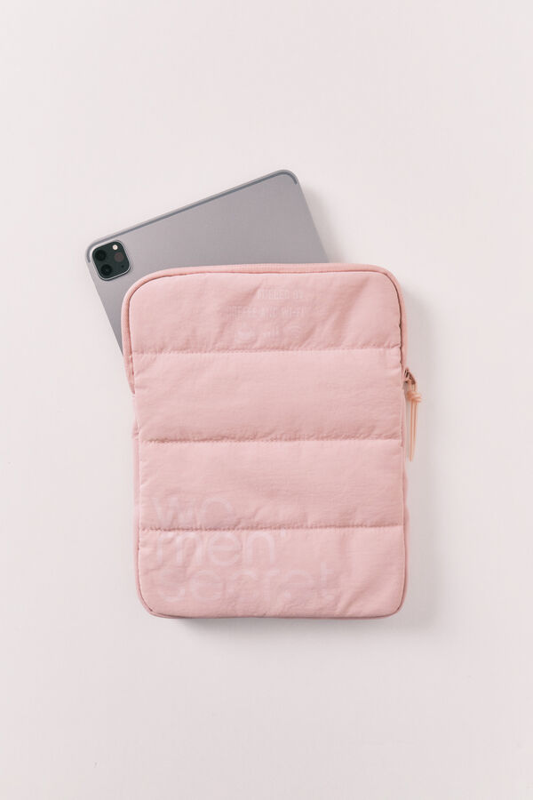 Women'secret Capa tablet acolchoada com logo rosa rosa