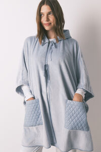 Women'secret Poncho polar curto azul com relevo