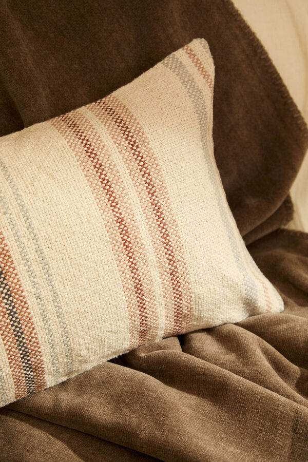 Calma House Capa de almofada riscas multicolorida Peru vermelho