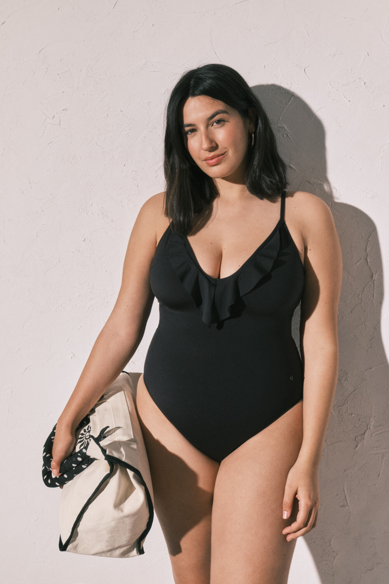 Women'secret Fato de banho moldador com folho preto