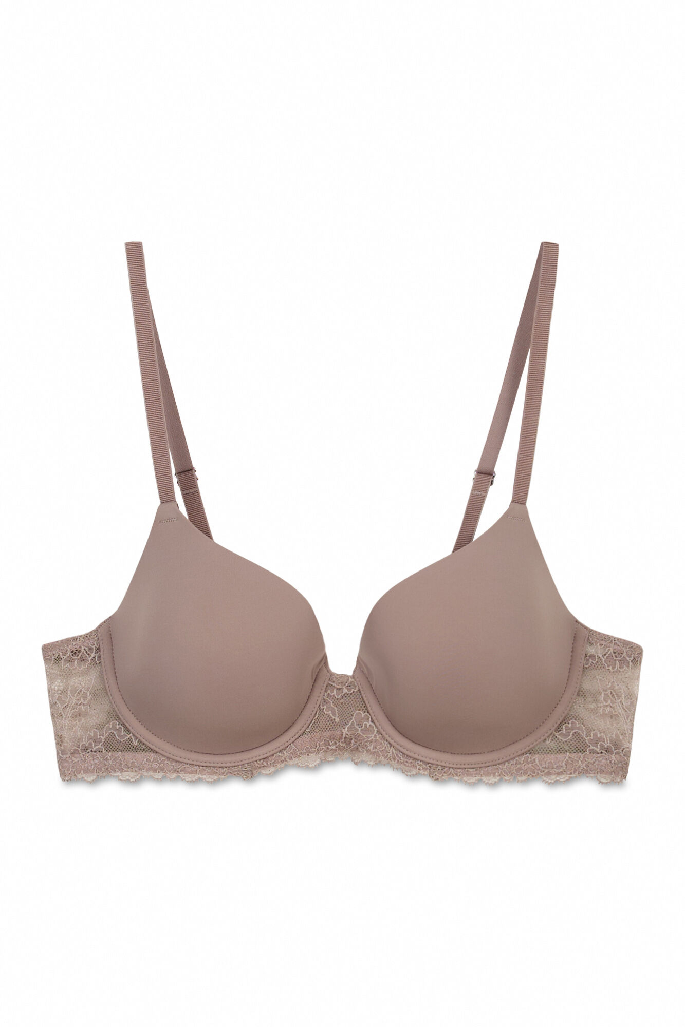 Women'secret Soutien cl&aacute;ssico em microfibra e renda bege BEAUTIFUL