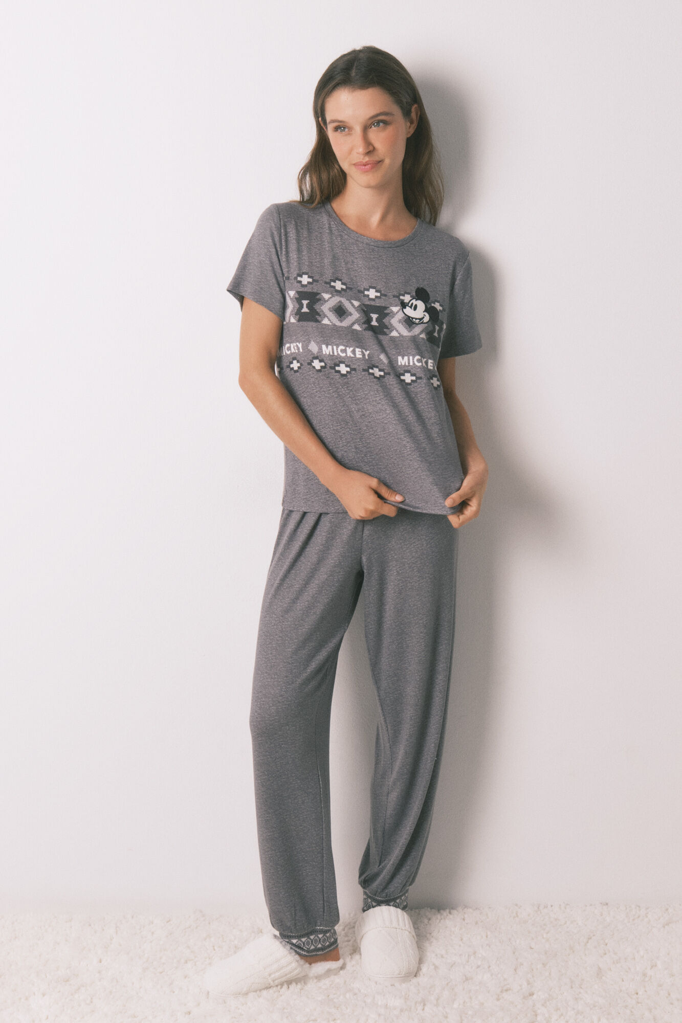 Women'secret Pijama largo manga corta Mickey