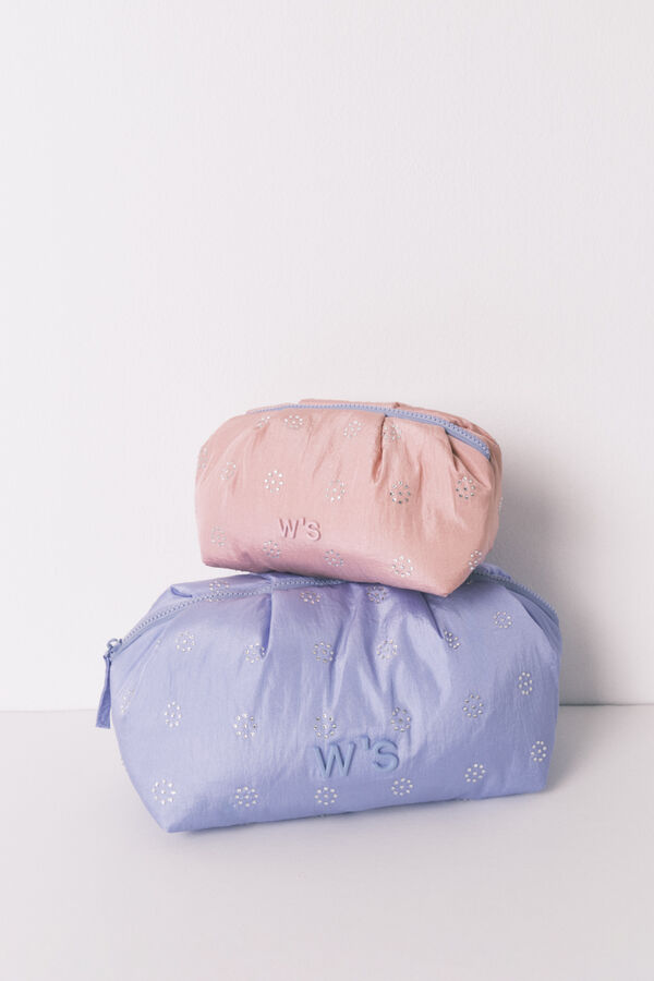 Women'secret Grande nécessaire acolchoada com strass azul  rosa