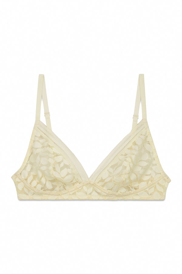 Women'secret Soutien triangular NATURAL em renda bege cru