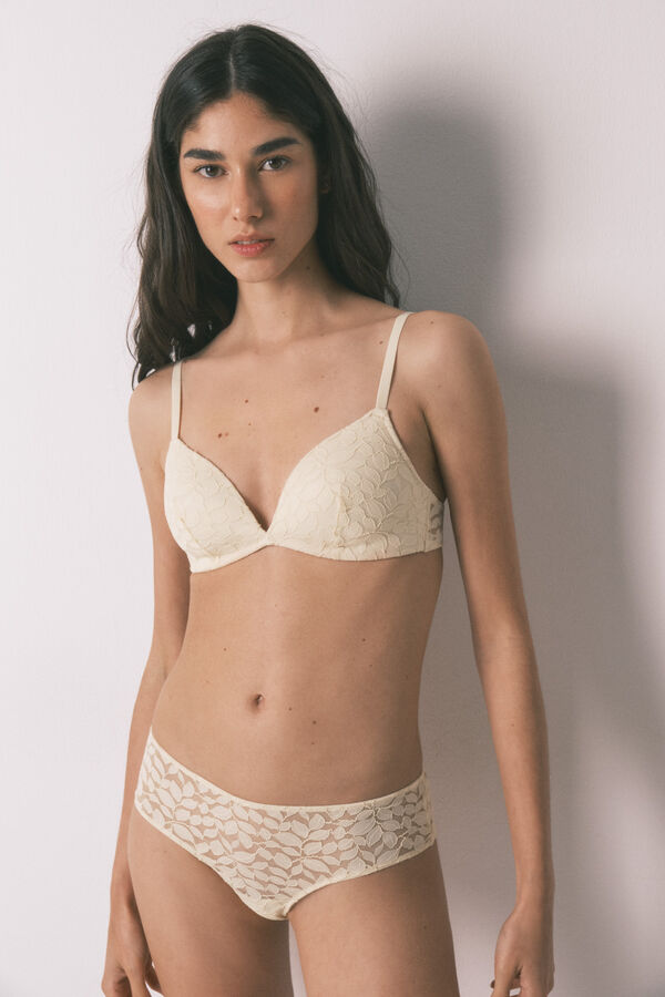 Women'secret Braga ancha brasile&ntilde;a encaje beige nude