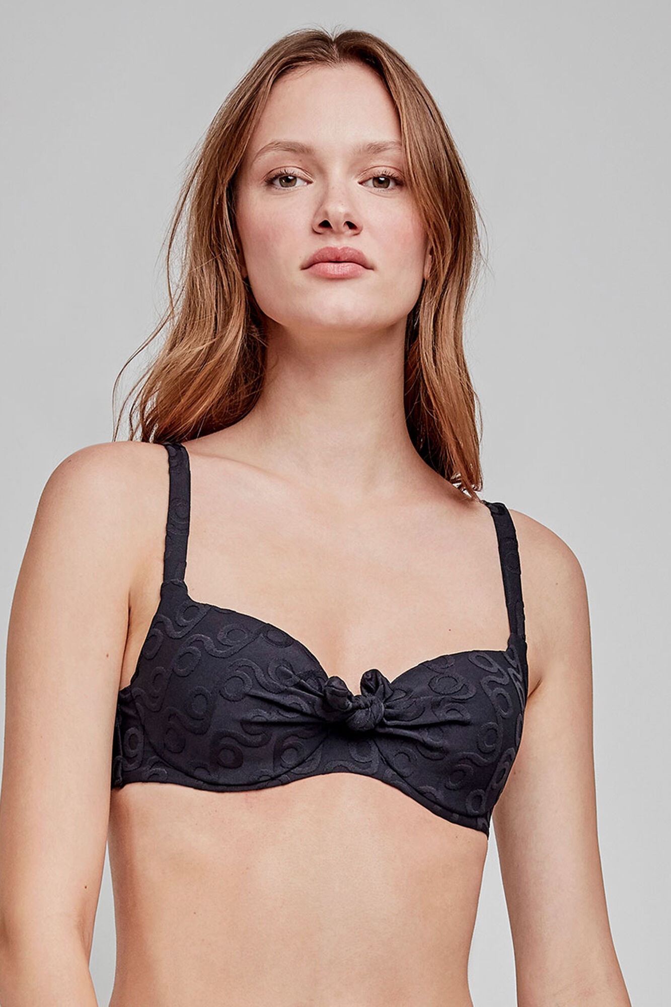 Gisela Top bikini capacidad print geom&eacute;trico negro