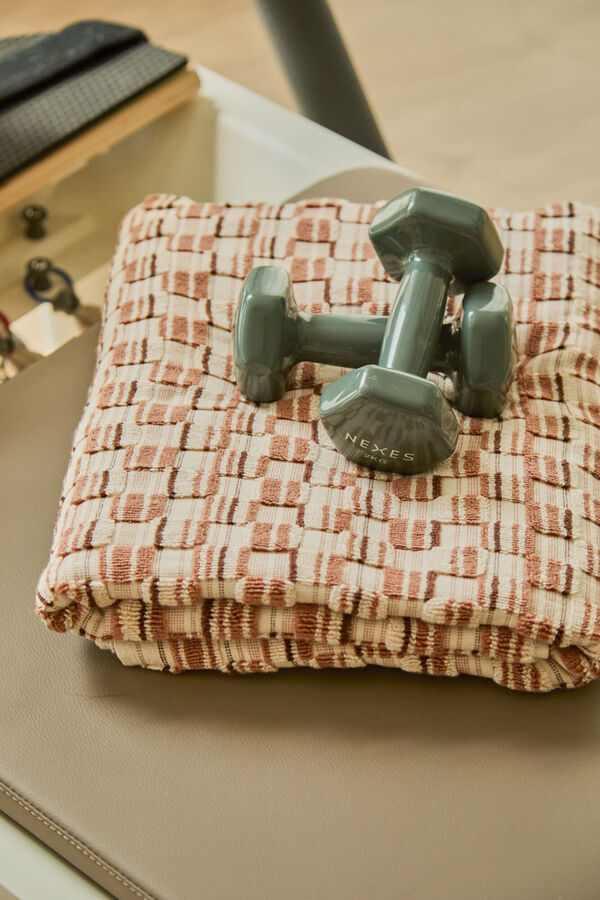 Calma House Toalha de banho em algod&atilde;o turco jacquard Mercurio 90x150 vermelho