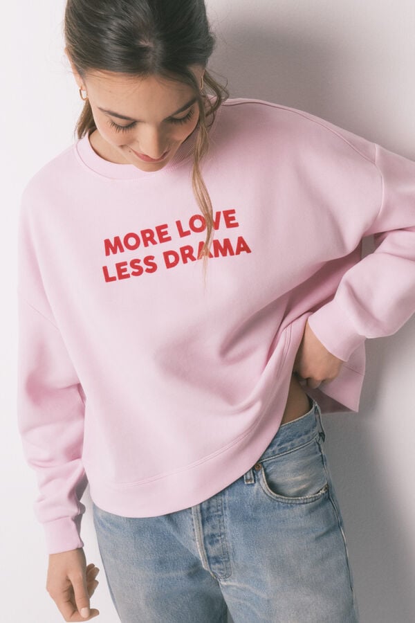 Women'secret Sweatshirt em algod&atilde;o rosa rosa