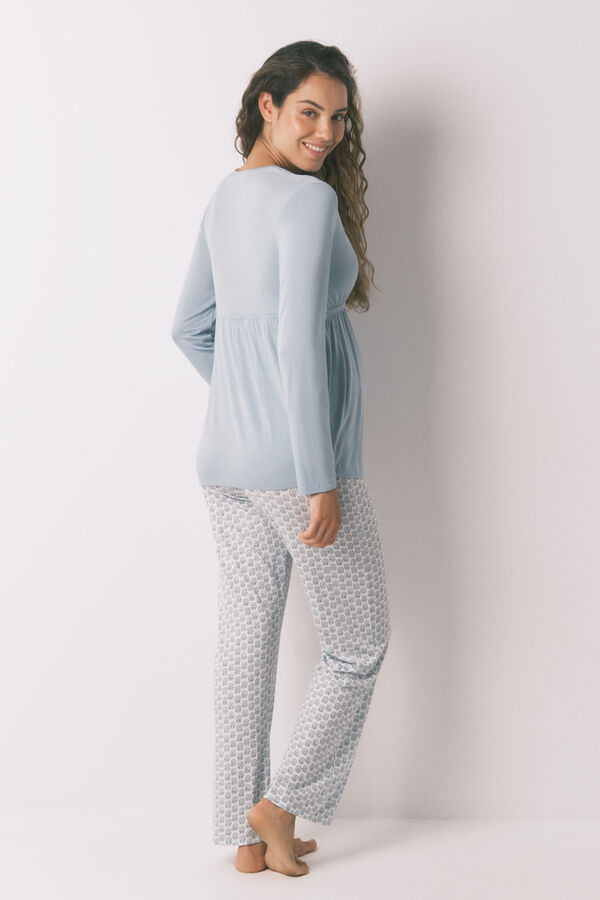 Women'secret Pijama capri "maternity" azul técnica soft touch verde
