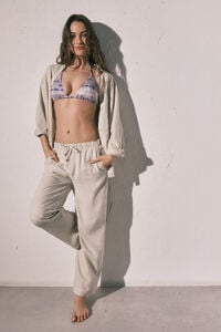 Women'secret Cal&ccedil;as compridas de linho branca