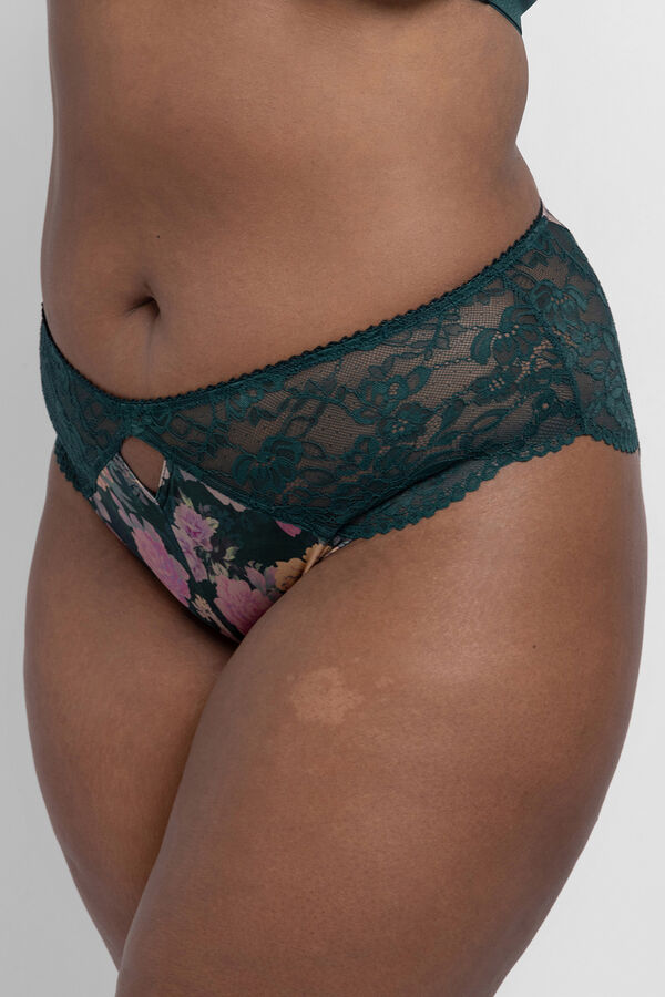 Dorina Cueca hipster cl&aacute;ssica floral Anahi verde