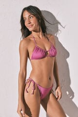 Women'secret Cueca de biqu&iacute;ni tanga com tiras rosa com brilho rosa