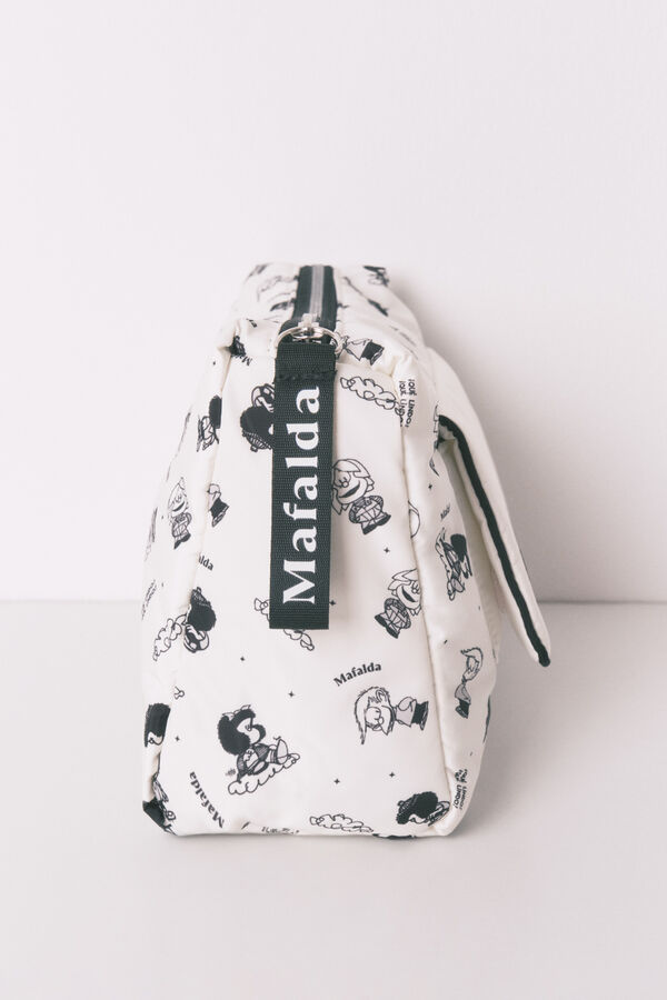 Women'secret N&eacute;cessaire grande em nylon branco Mafalda bege