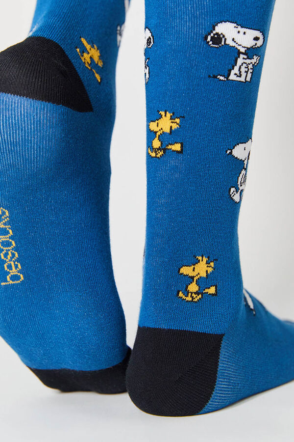 Besocks Calcetines altos de algodón orgánico color azul azul