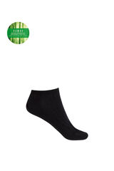 Punto Blanco Calcetines de bambú de canalé negro