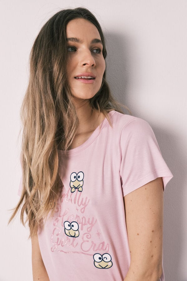 Women'secret Pijama comprido Keroppi Patchwork rosa