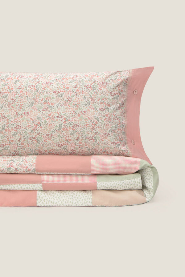 Textura Capa nórdica algodão patchwork rosa