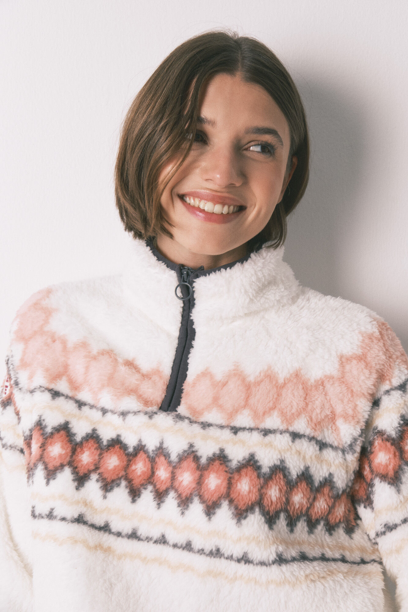 Women'secret Pijama comprido polar suave estampado fair isle