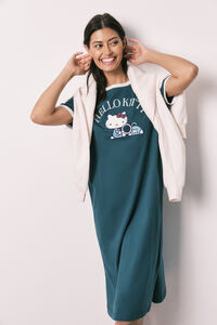 Women'secret Camisa de dormir Hello Kitty em algod&atilde;o verde