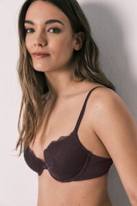Women'secret Soutien cl&aacute;ssico com enchimento em renda roxo BEAUTIFUL